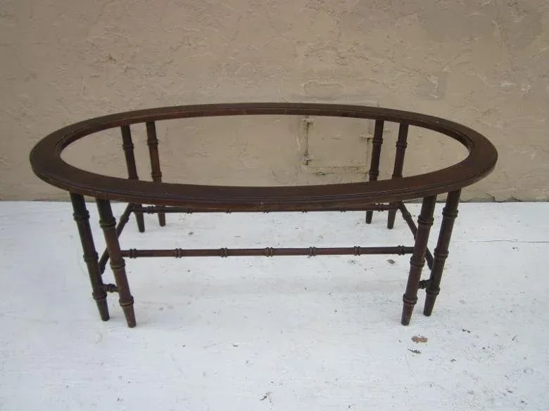 1970s Faux Bamboo Hollywood Regency Style Coffee Table - 2