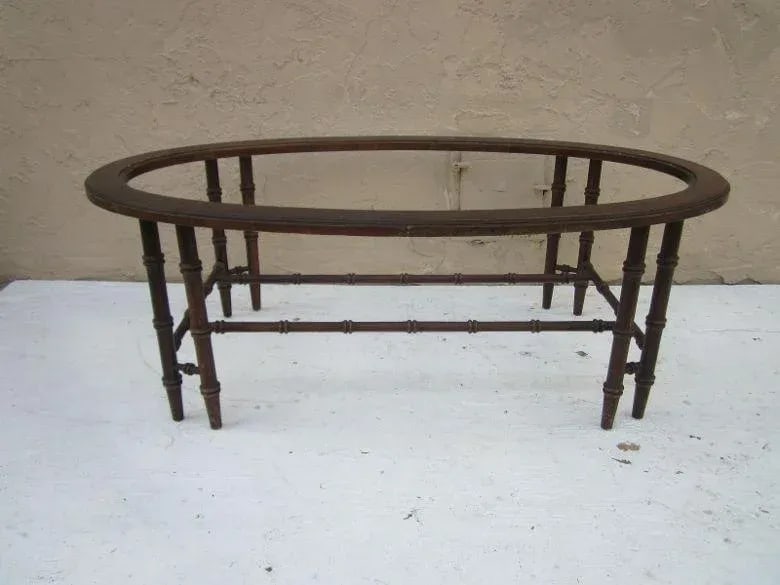 1970s Faux Bamboo Hollywood Regency Style Coffee Table - 3