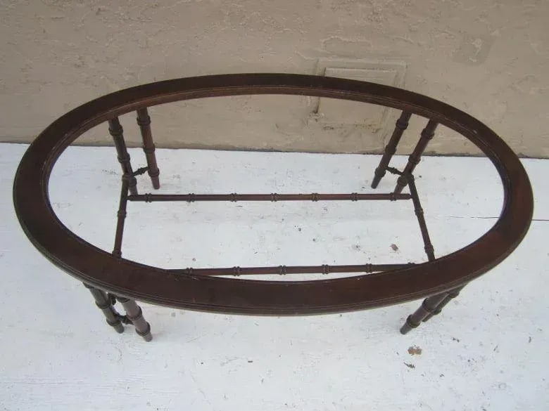 1970s Faux Bamboo Hollywood Regency Style Coffee Table - 8