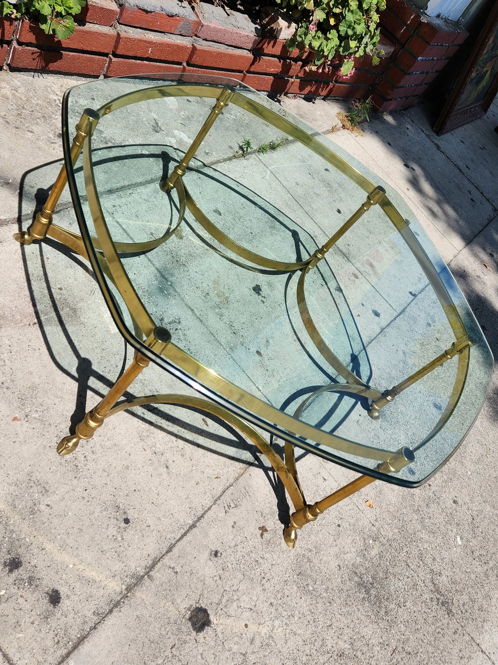 1980s Vintage Brass Coffee Table - 2