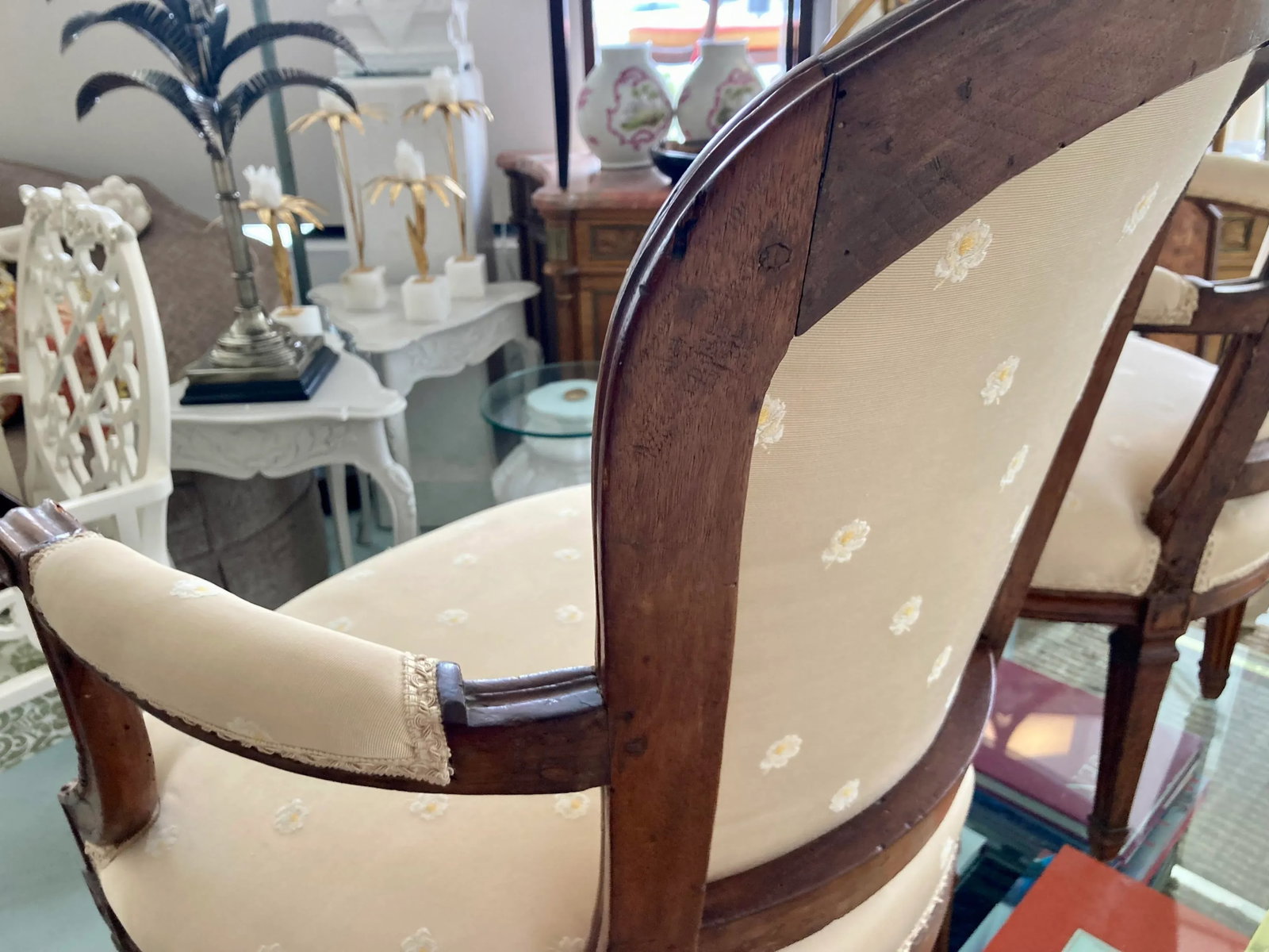 French 18th Century Hand Carved Fauteuil Chairs - a Pair - 12