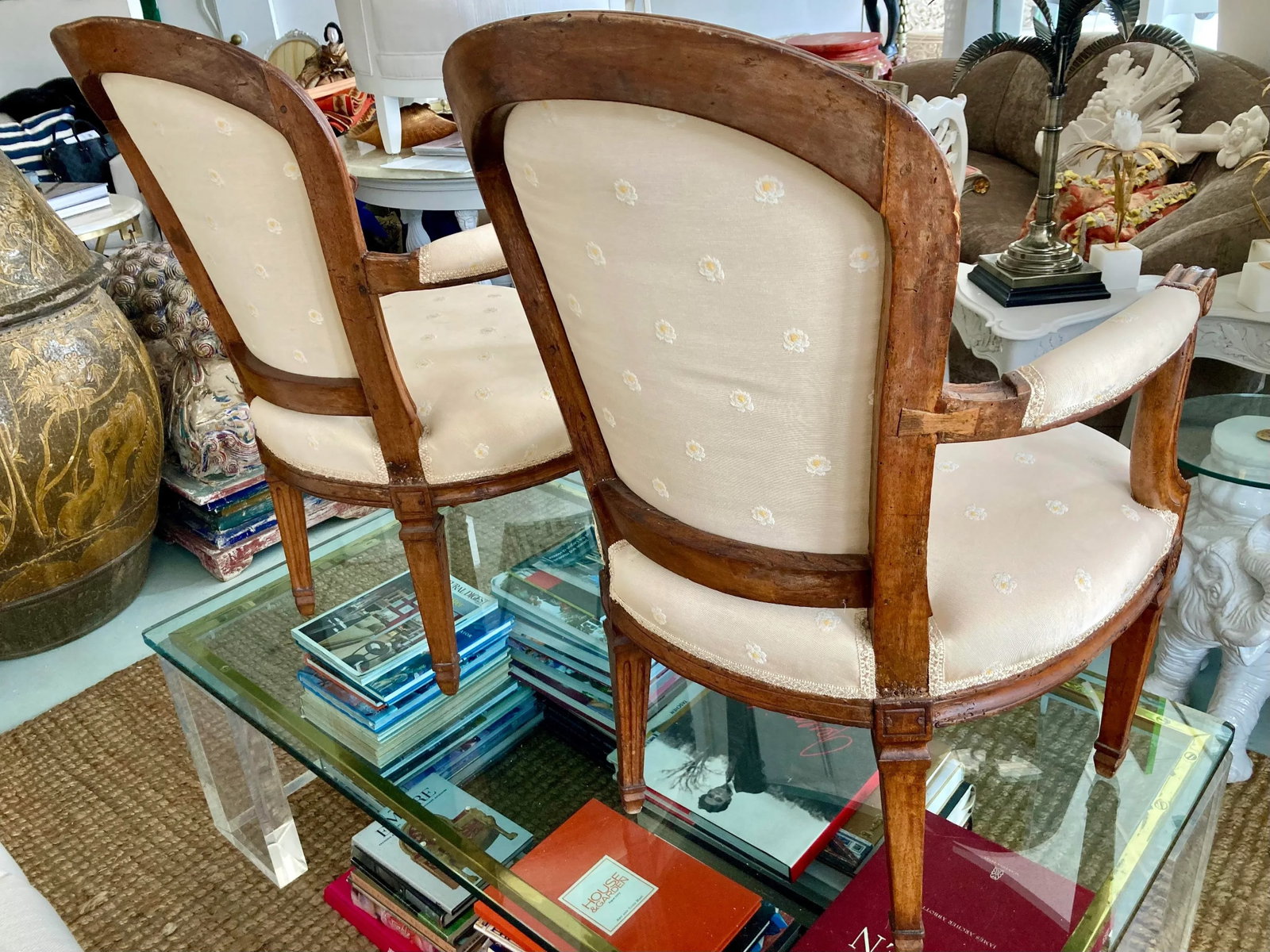 French 18th Century Hand Carved Fauteuil Chairs - a Pair - 3