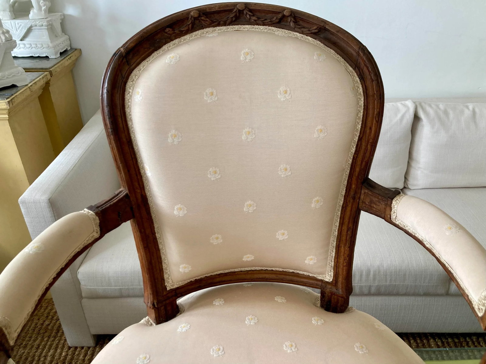 French 18th Century Hand Carved Fauteuil Chairs - a Pair - 5
