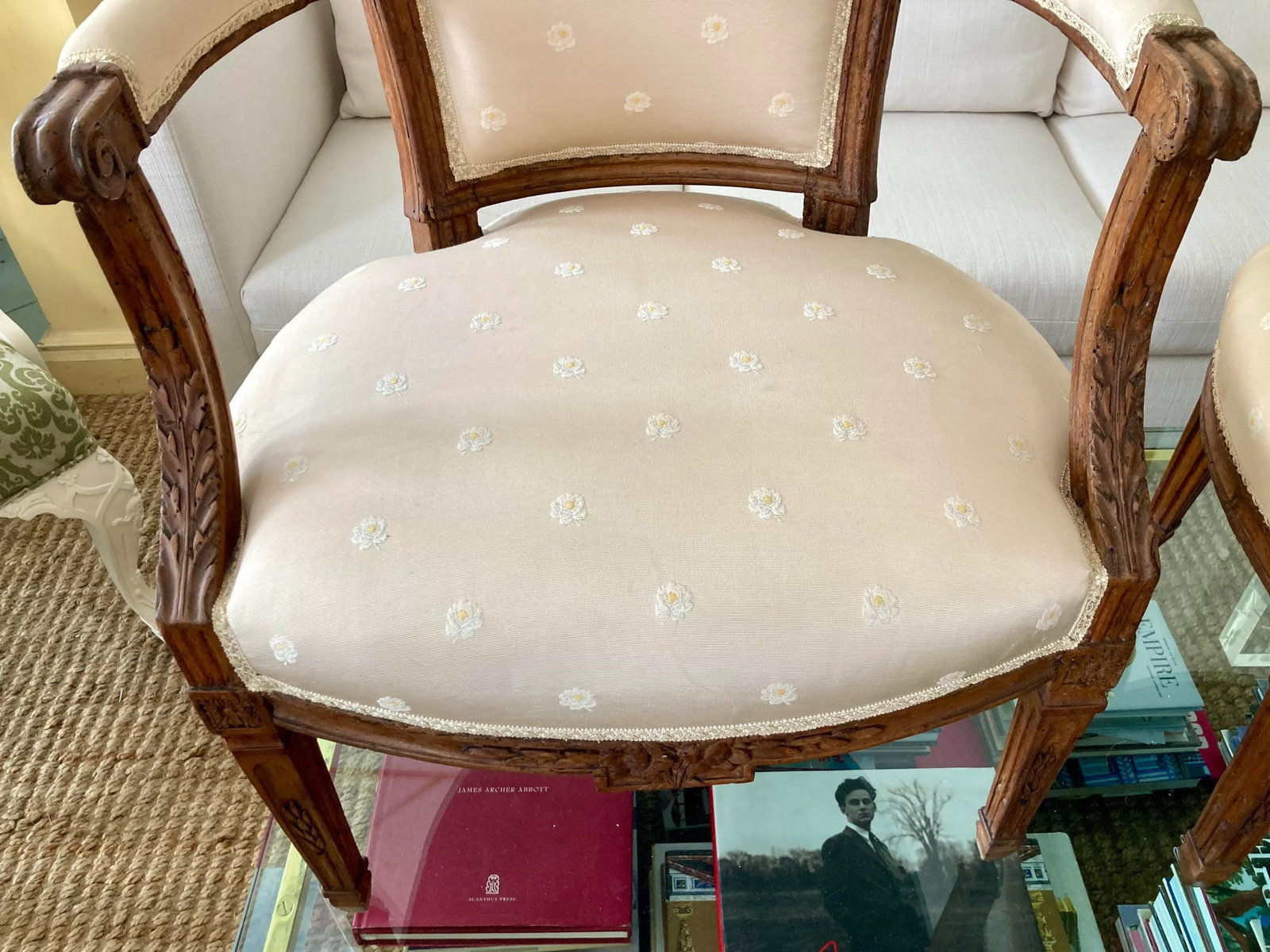 French 18th Century Hand Carved Fauteuil Chairs - a Pair - 6