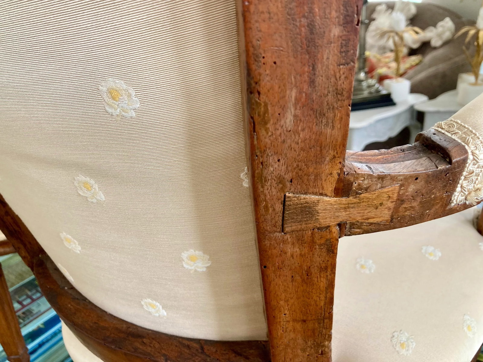 French 18th Century Hand Carved Fauteuil Chairs - a Pair - 8