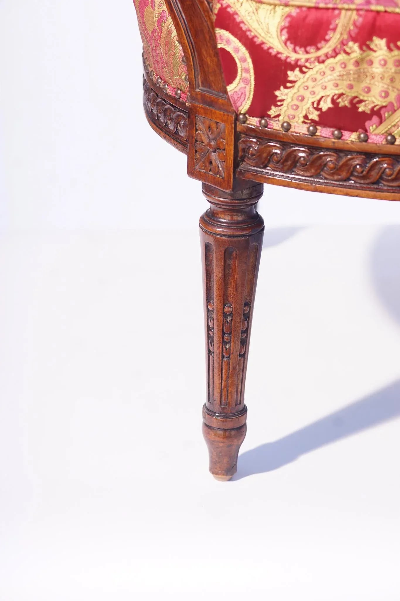 19th C. French Walnut Armchair - 4