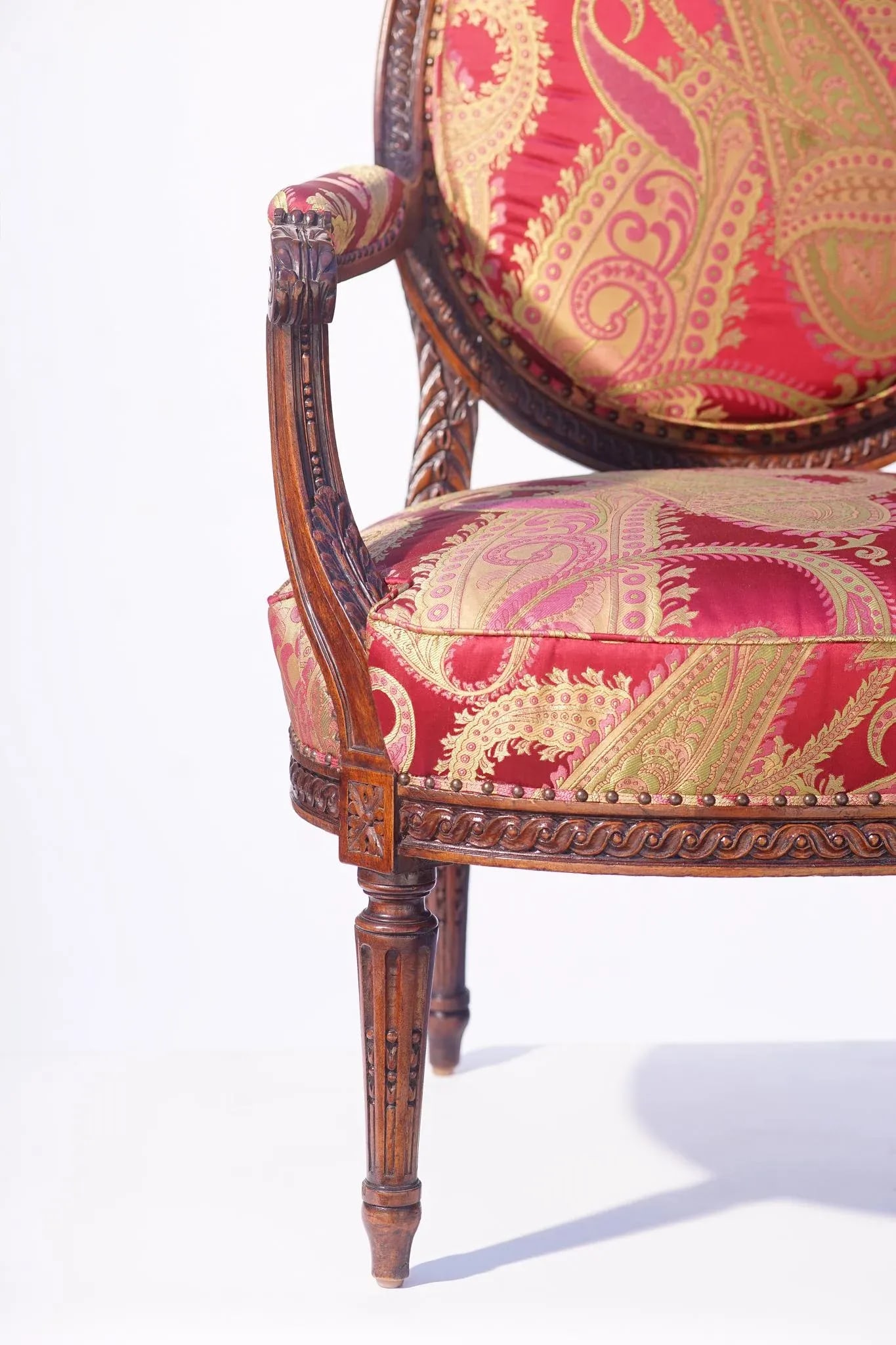 19th C. French Walnut Armchair - 5