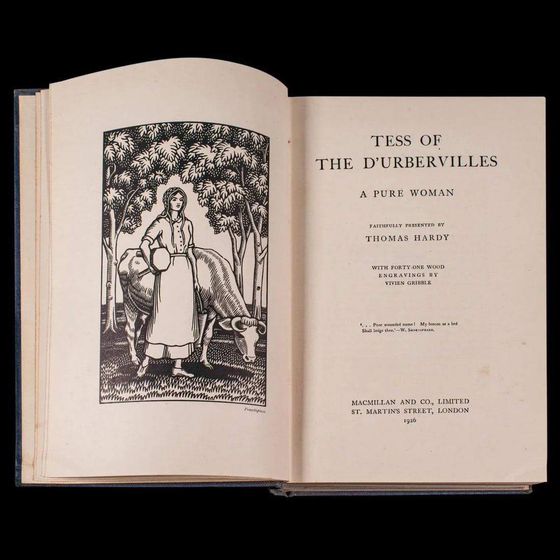 1926's Vintage Book Tess of the D'Urbevilles, - 4