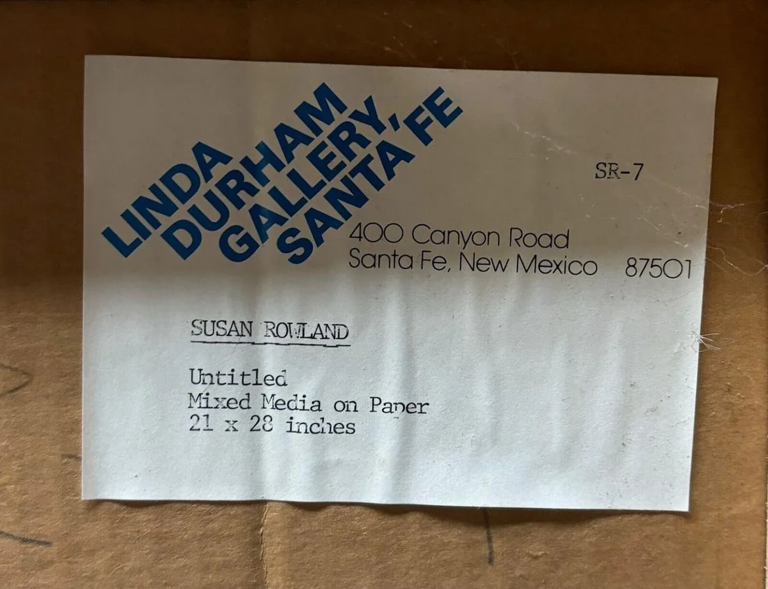 Vintage 1982 Susan Rowland Abstract Expressionist Painting - Santa Fe Gallery - 4