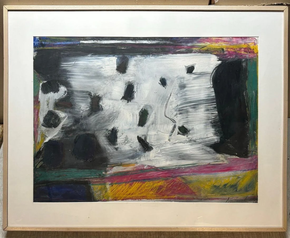 Vintage 1982 Susan Rowland Abstract Expressionist Painting - Santa Fe Gallery - 5