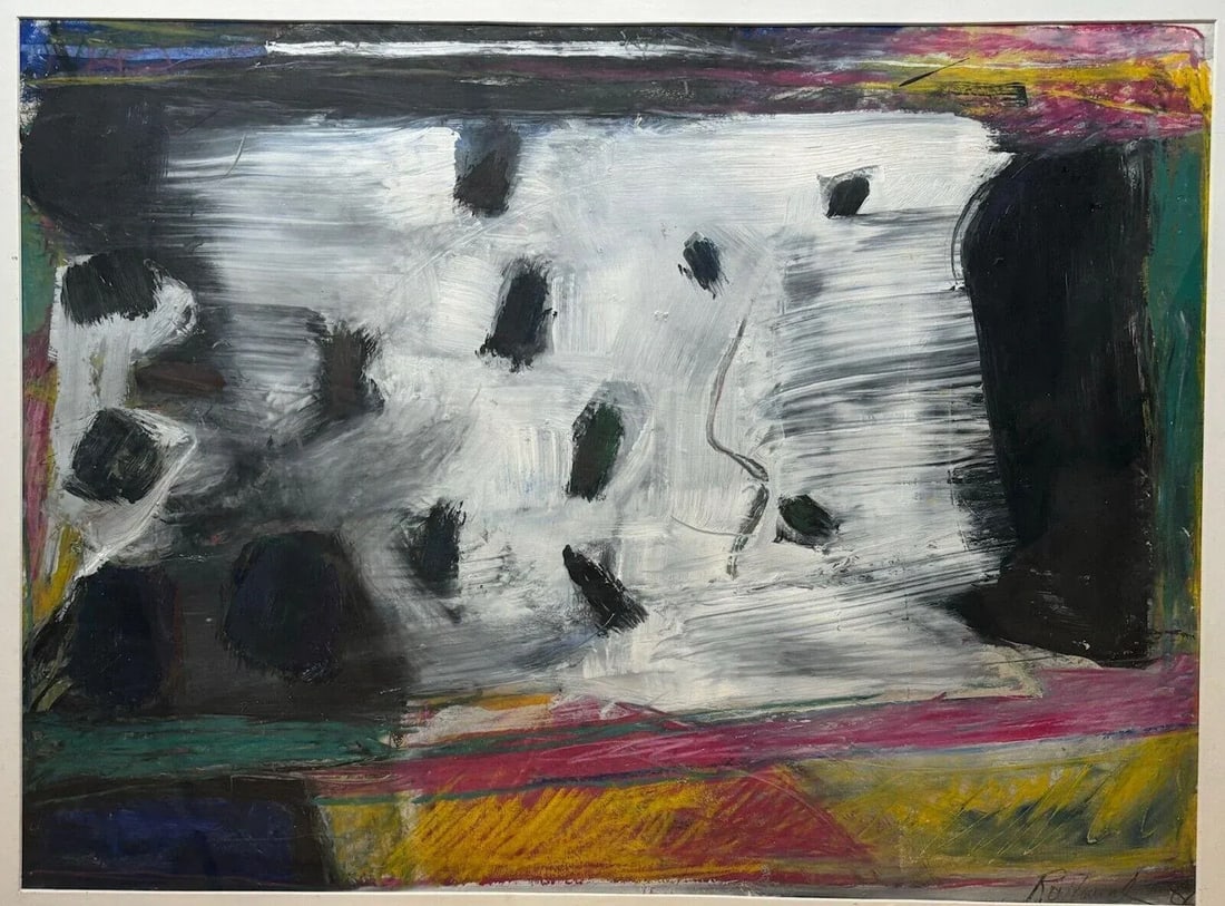 Vintage 1982 Susan Rowland Abstract Expressionist Painting - Santa Fe Gallery - 6