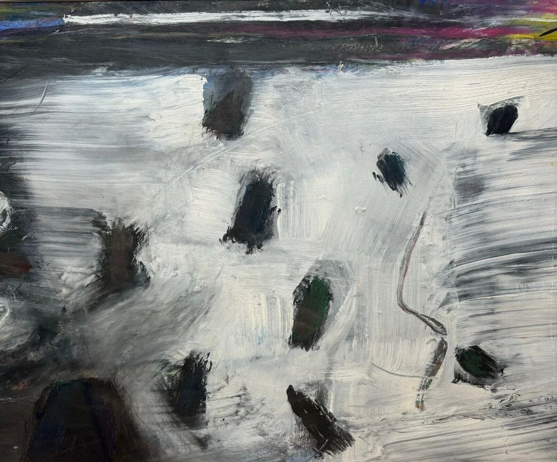 Vintage 1982 Susan Rowland Abstract Expressionist Painting - Santa Fe Gallery - 9