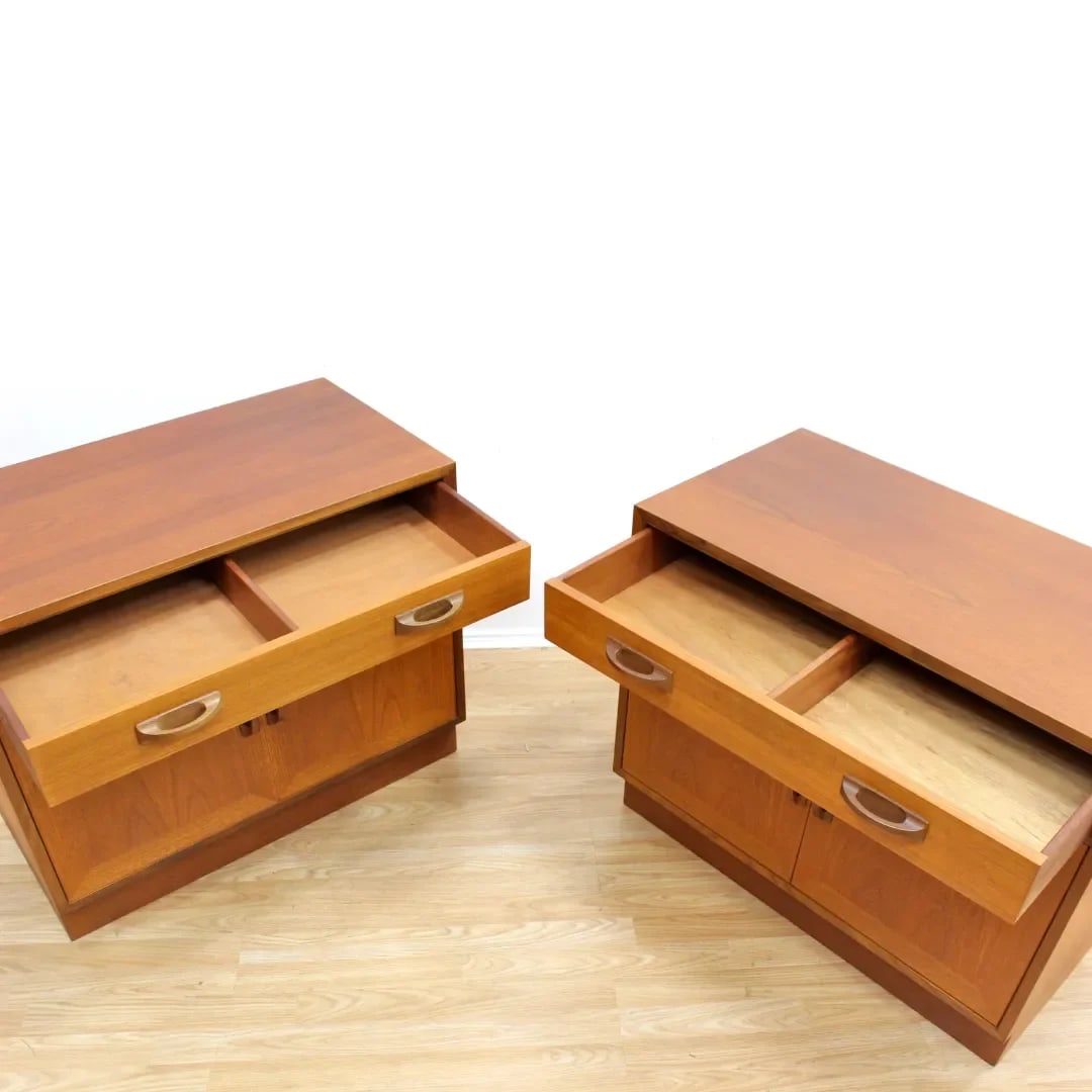1960s Large Pair of Mid Century Teak Nightstands by G Plan - 6