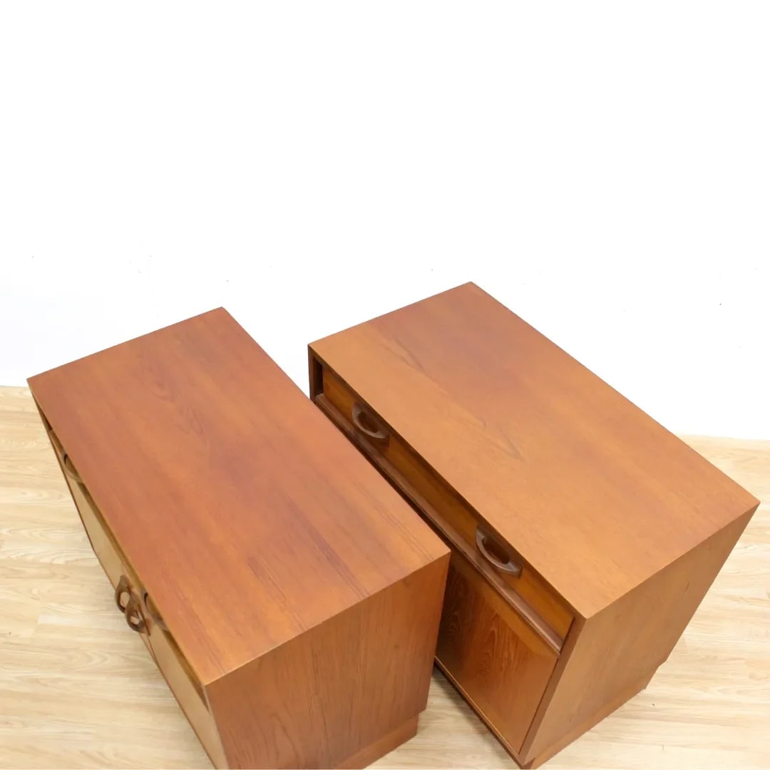 1960s Large Pair of Mid Century Teak Nightstands by G Plan - 8