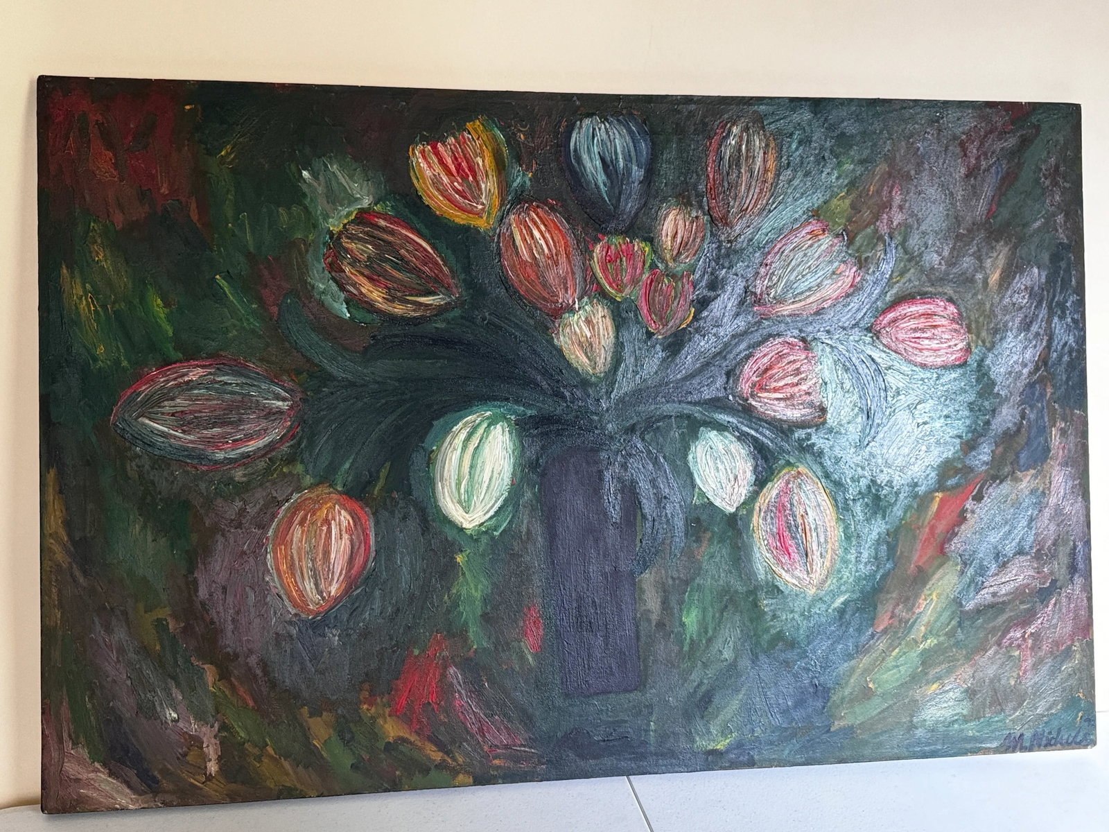 Flowers for My Mom Contemporary Original Oil Painting by Monique Nichols - 8