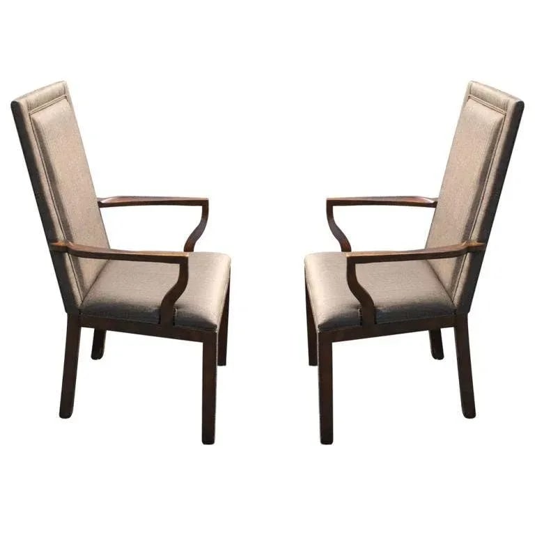 1970s Pair of Baker High Back Arm Chairs - 2