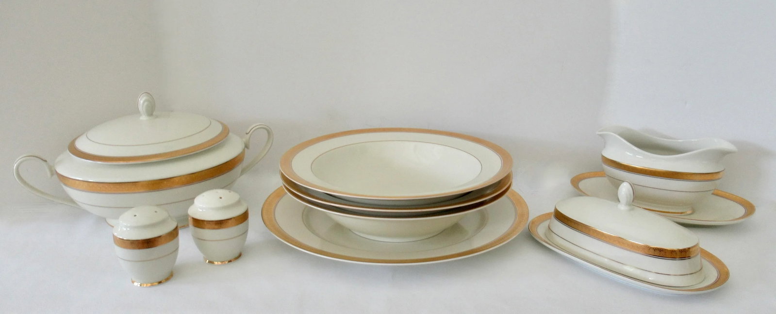 C.1970's 24k Gold Trimmed Mikasa Porcelan China (Thailand) -Palatial Gold Pattern, Serving for 12, 9 - 2