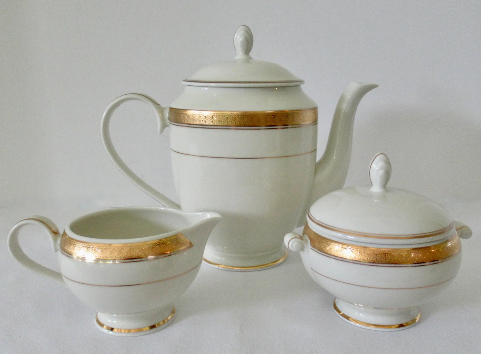 C.1970's 24k Gold Trimmed Mikasa Porcelan China (Thailand) -Palatial Gold Pattern, Serving for 12, 9 - 3