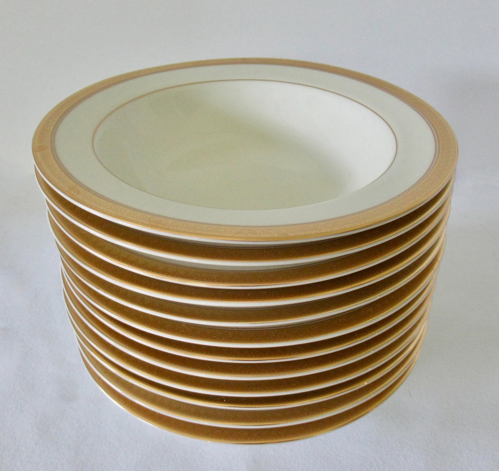 C.1970's 24k Gold Trimmed Mikasa Porcelan China (Thailand) -Palatial Gold Pattern, Serving for 12, 9 - 8