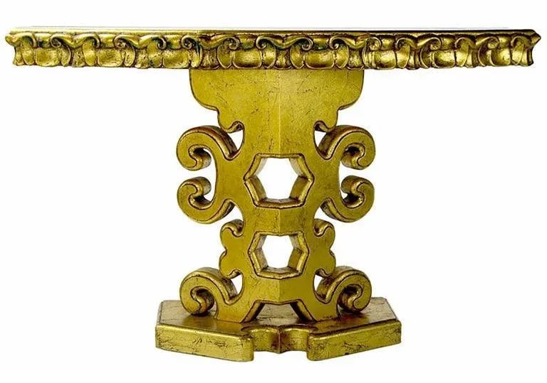 Italian Gilt Console Table With Ã‰glomisÃ© Glass Top - 7