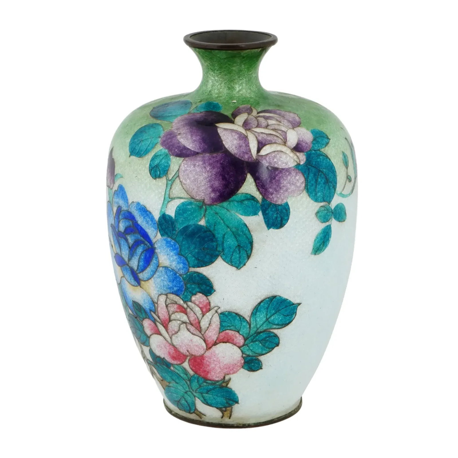 Antique Japanese Meiji Era Ginbari Cloisonne Vase - 2