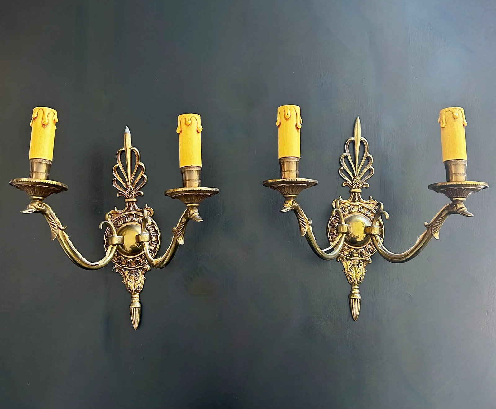 Pair of French Bronze Empire Style Sconces 1900's - 2