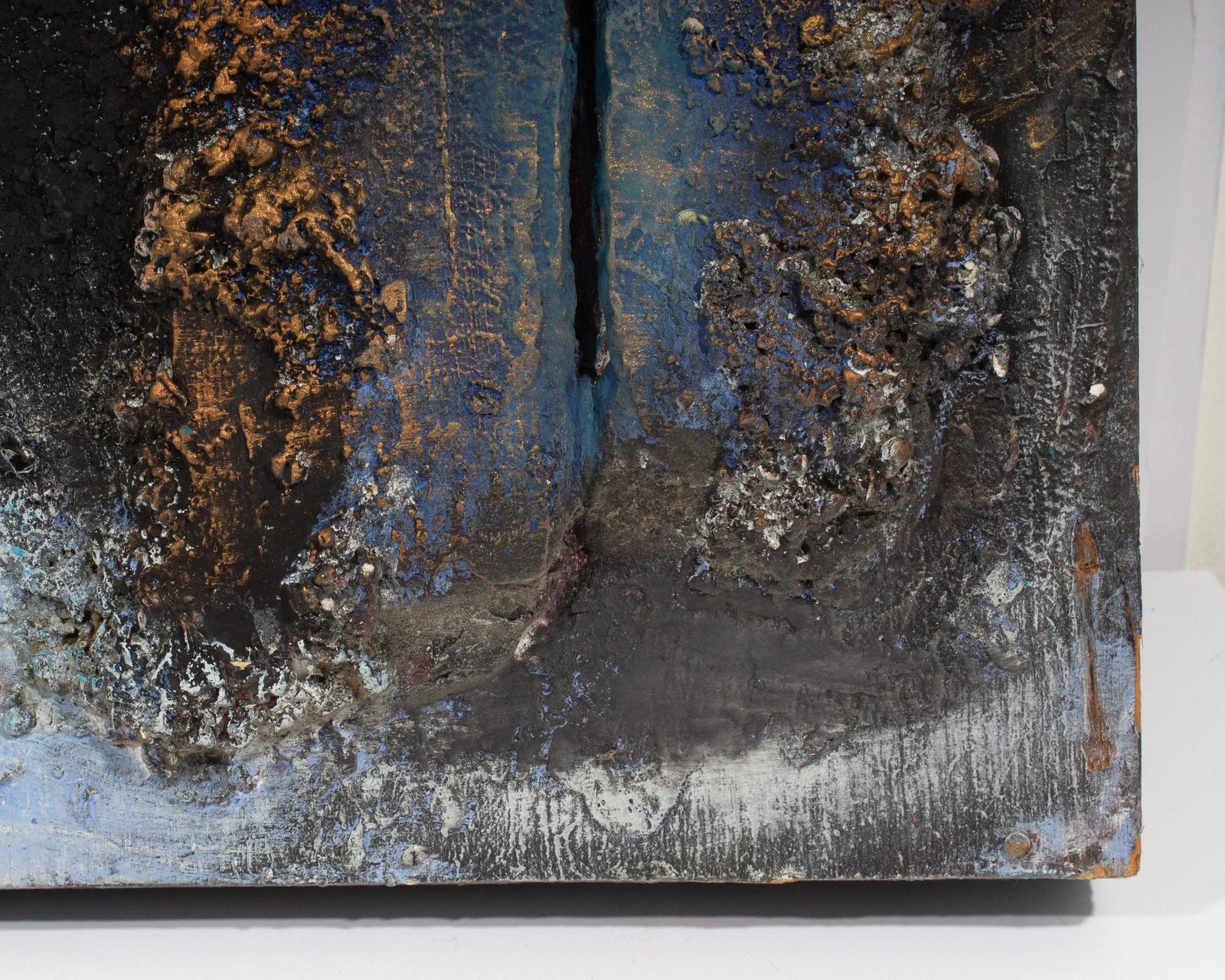 Signed 1988-92 â€œBlue Encrustation #2â€ Mixed Media Wall - 3
