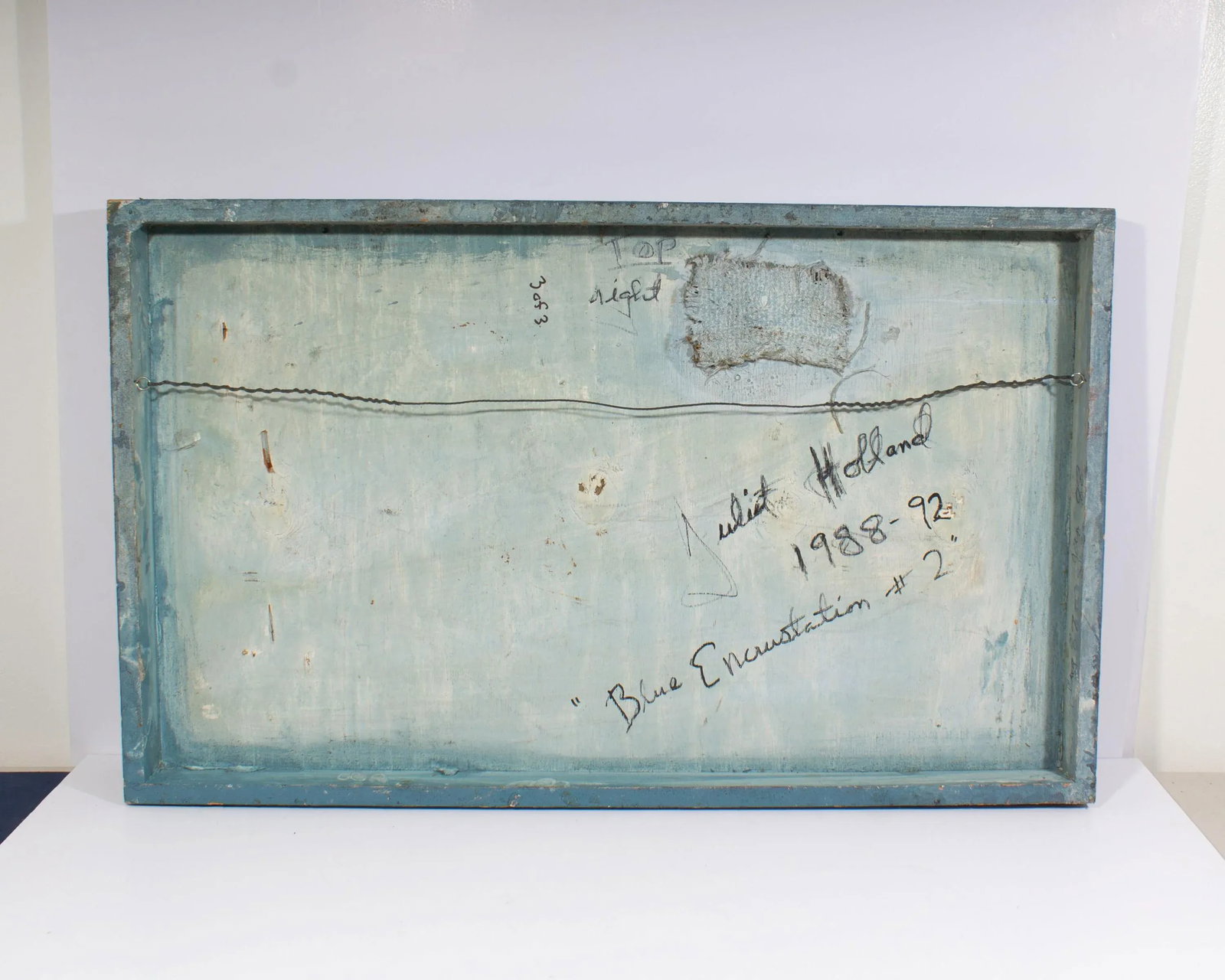 Signed 1988-92 â€œBlue Encrustation #2â€ Mixed Media Wall - 6