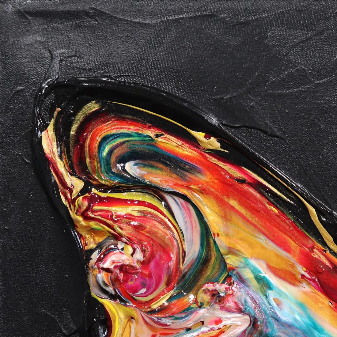 Le Guide - Impasto Thick Paint Colorful Butterfly Art Original Artwork by Cynthia Coulombe-BÃ - 2