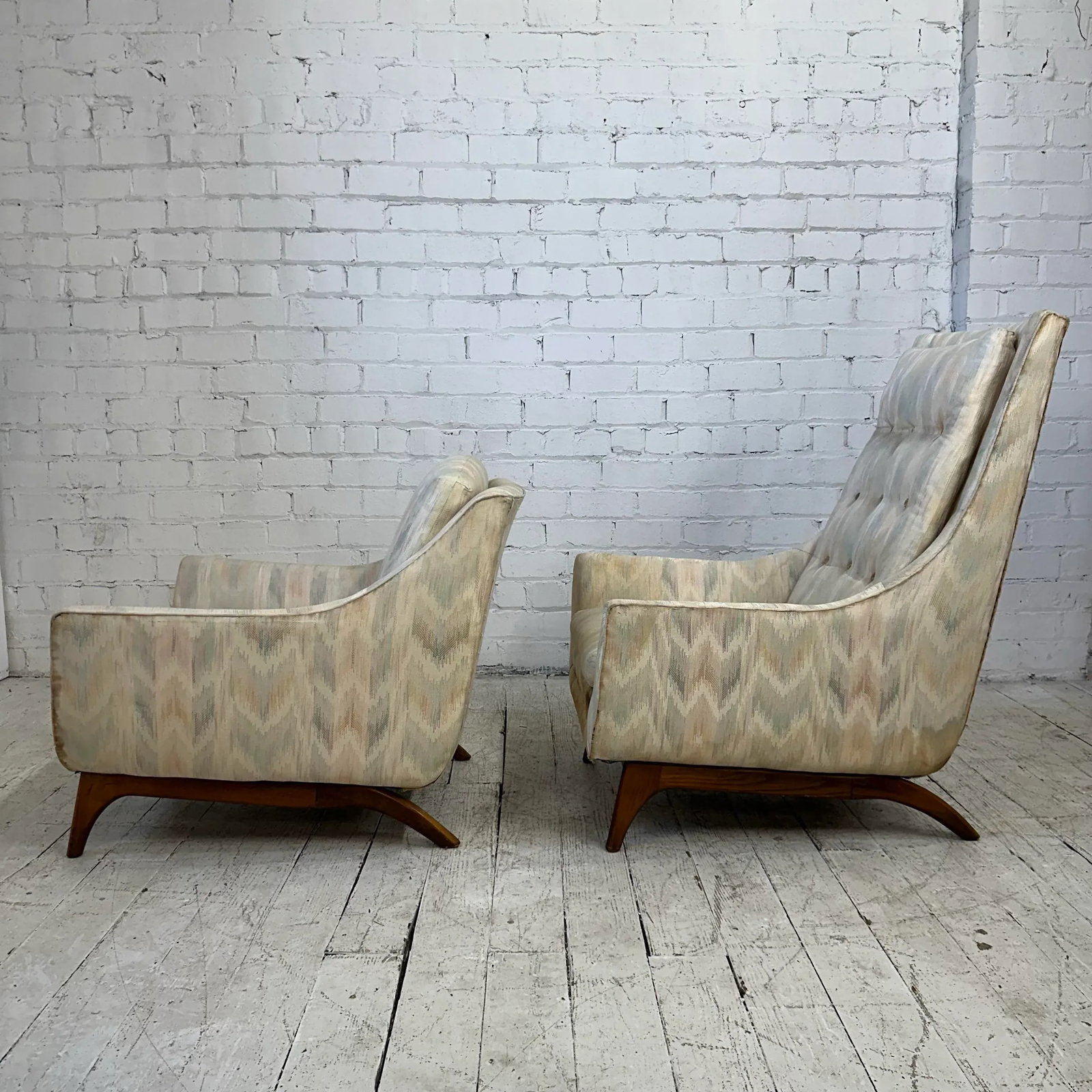 His and Hers Pearsall Style Club Chairs Listed for Restoration - 5