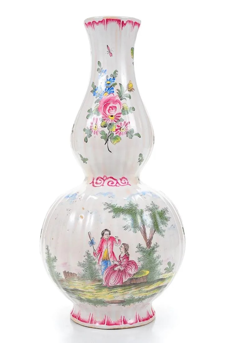18th Century French Enamel 12" Vases - Pair - 3