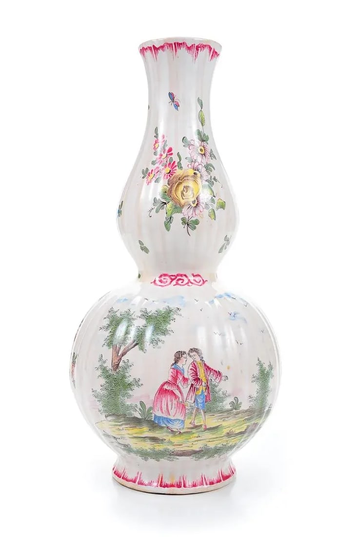 18th Century French Enamel 12" Vases - Pair - 5