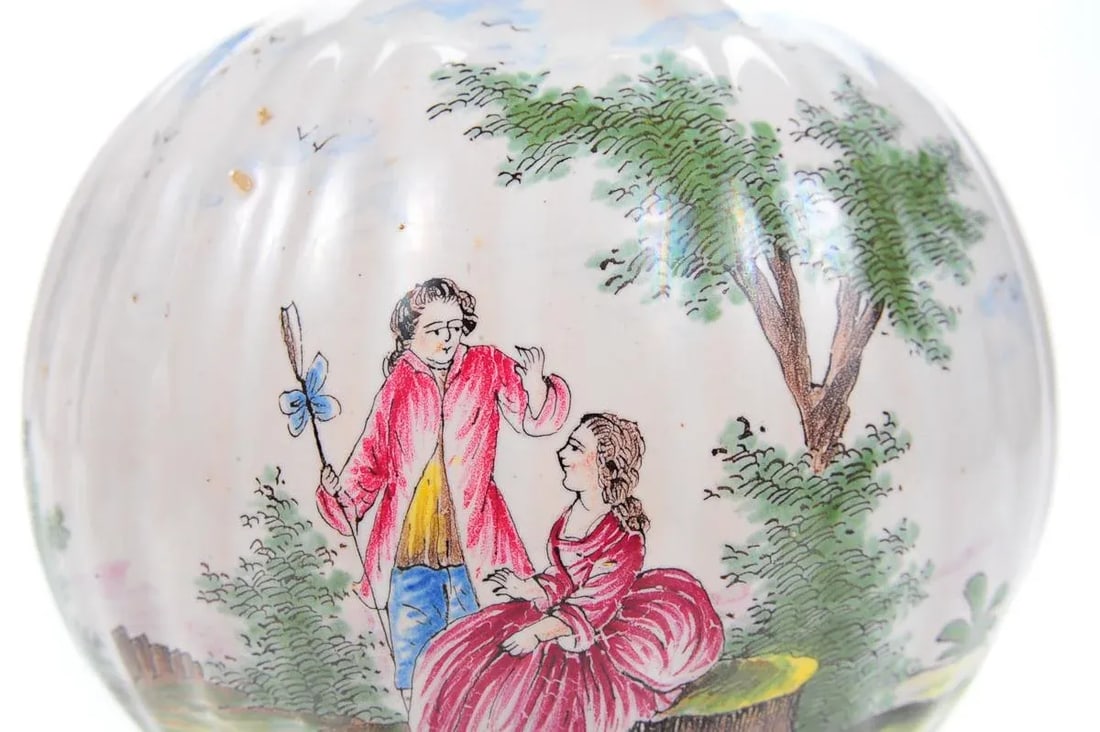 18th Century French Enamel 12" Vases - Pair - 7