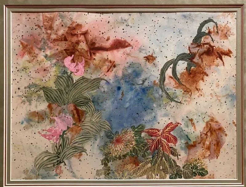 Pang Tseng-Ying 1970 Flowers Painting - 3