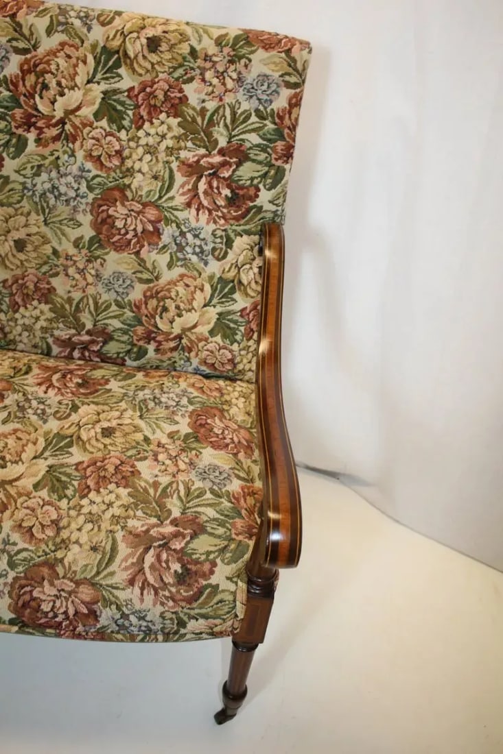 French Louis XV Inlaid Loveseat Sofa With High Back on Casters, 19th Century - 6