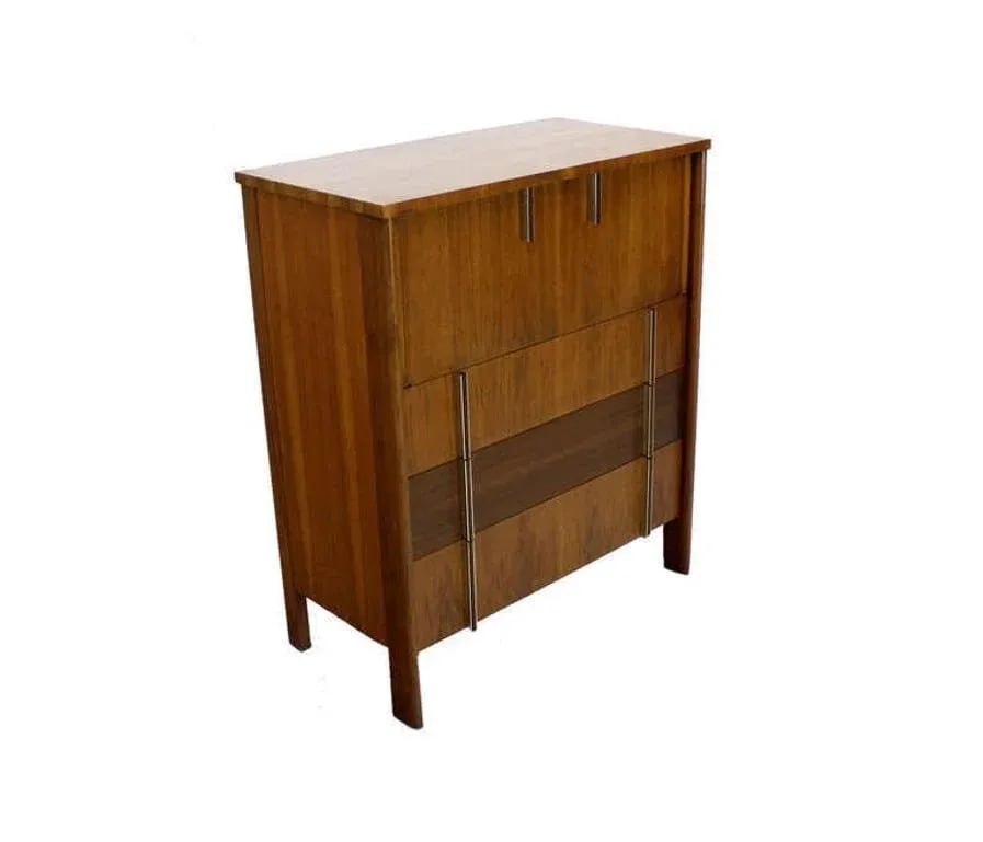 John Widdicomb Mid Century Modern Walnut Gentlemen's High Chest Dresser - 2