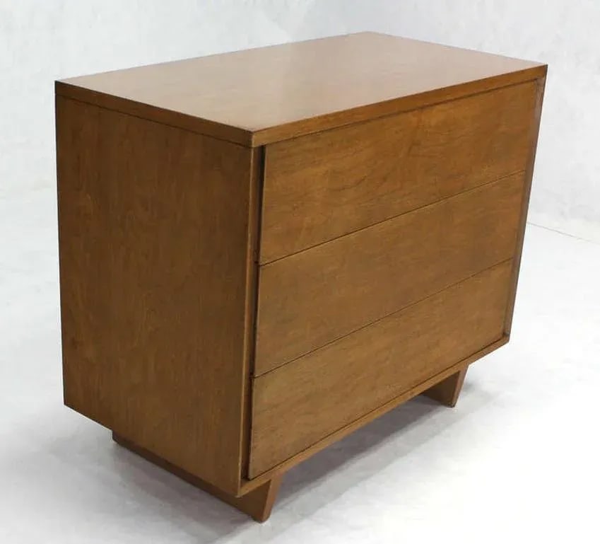 Mid-Century Modern Walnut Bachelor Three-Drawer Chest or Dresser MINT - 2