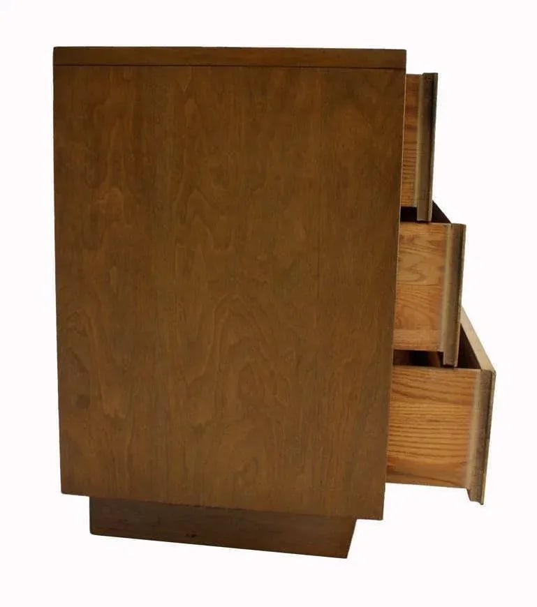 Mid-Century Modern Walnut Bachelor Three-Drawer Chest or Dresser MINT - 9