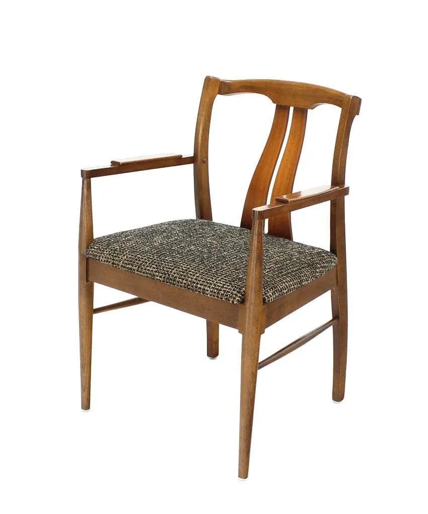 Mid-Century Modern Medium Light Walnut Dining Chairs New Upholstery MINT - Set of 6 - 5
