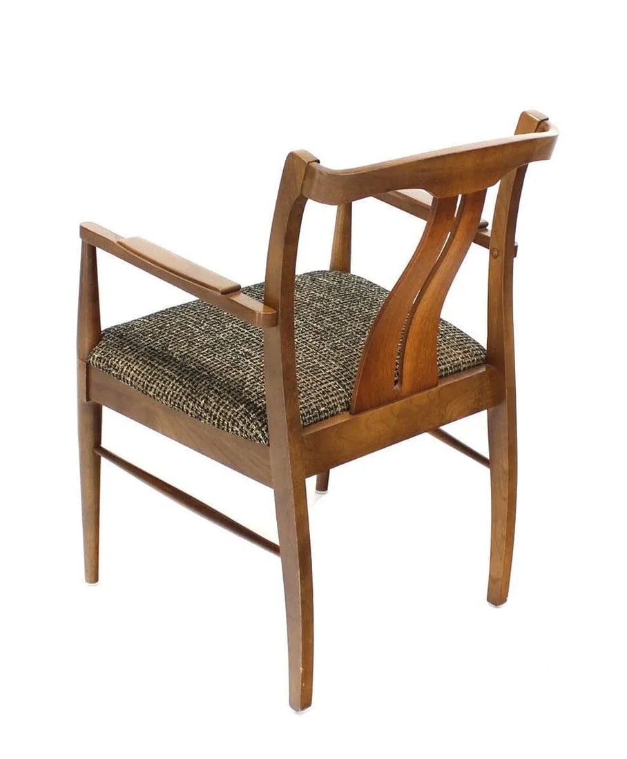 Mid-Century Modern Medium Light Walnut Dining Chairs New Upholstery MINT - Set of 6 - 7