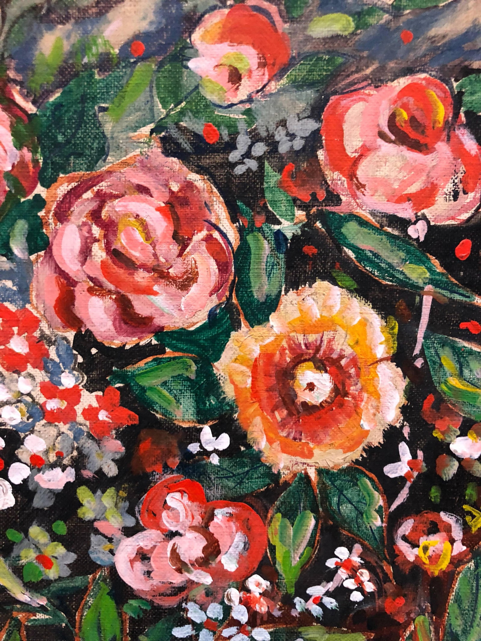 John Wenger, Wild Flowers Vibrant Colorful Modernist Oil Painting - 4