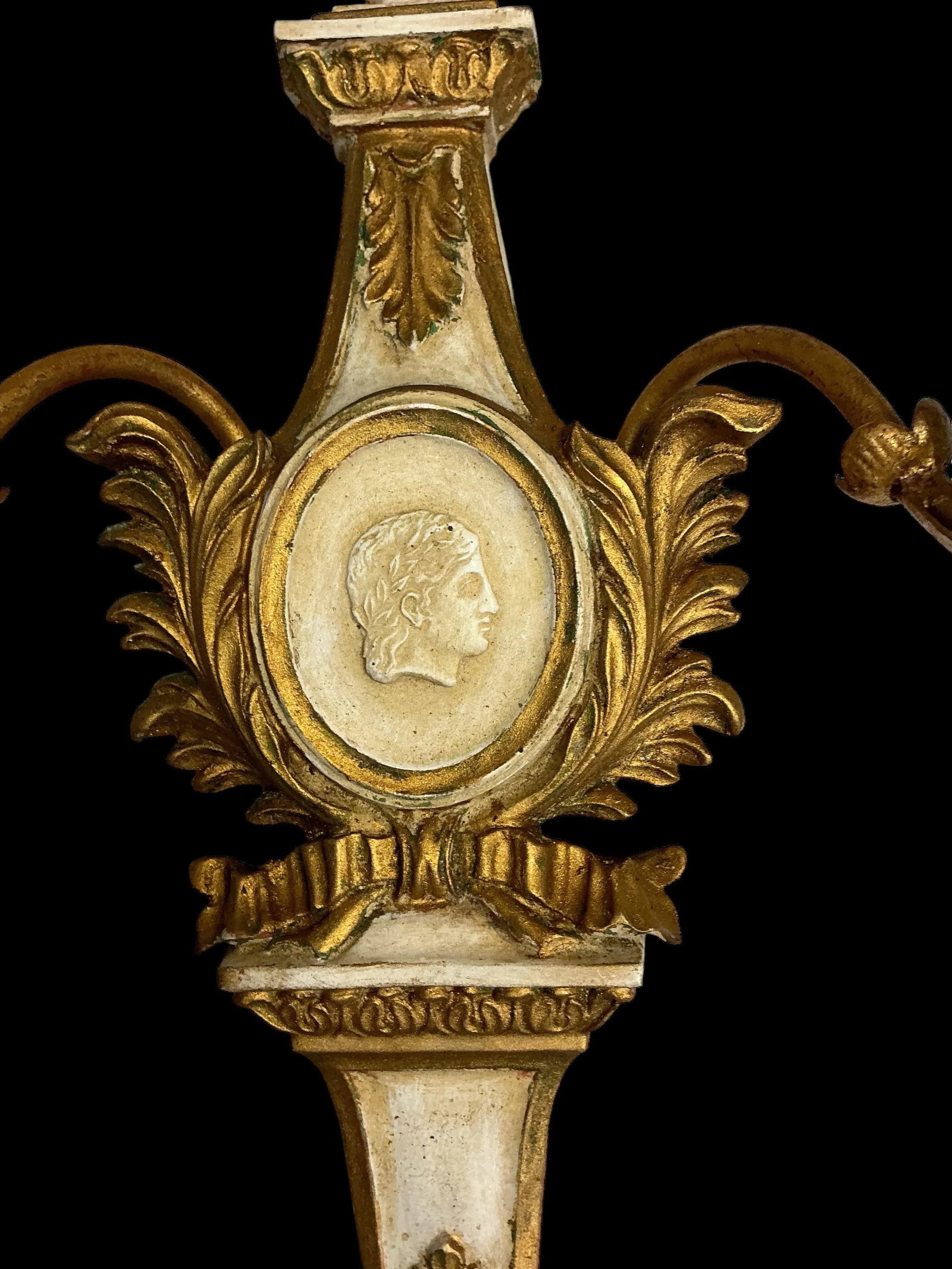 Neo-Classical Carved Grand Tour Style Gilt Tole Wall Sconces by Palladio - Pair - 2