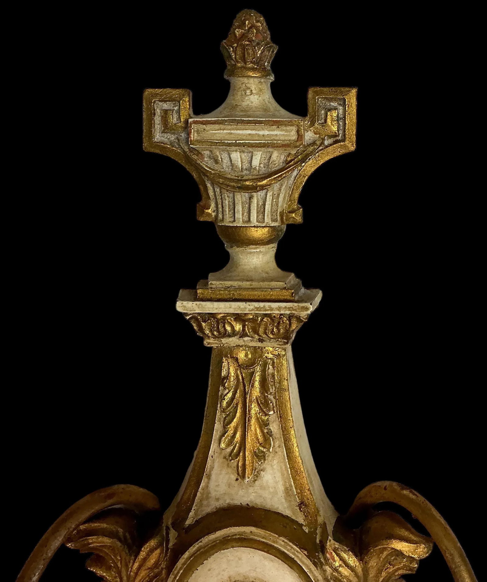 Neo-Classical Carved Grand Tour Style Gilt Tole Wall Sconces by Palladio - Pair - 3