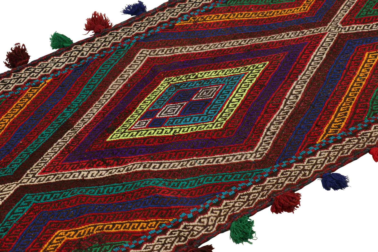 Rug & Kilimâ€™s Contemporary Kilim Runner With Polychromatic Geometric Medallions - 2