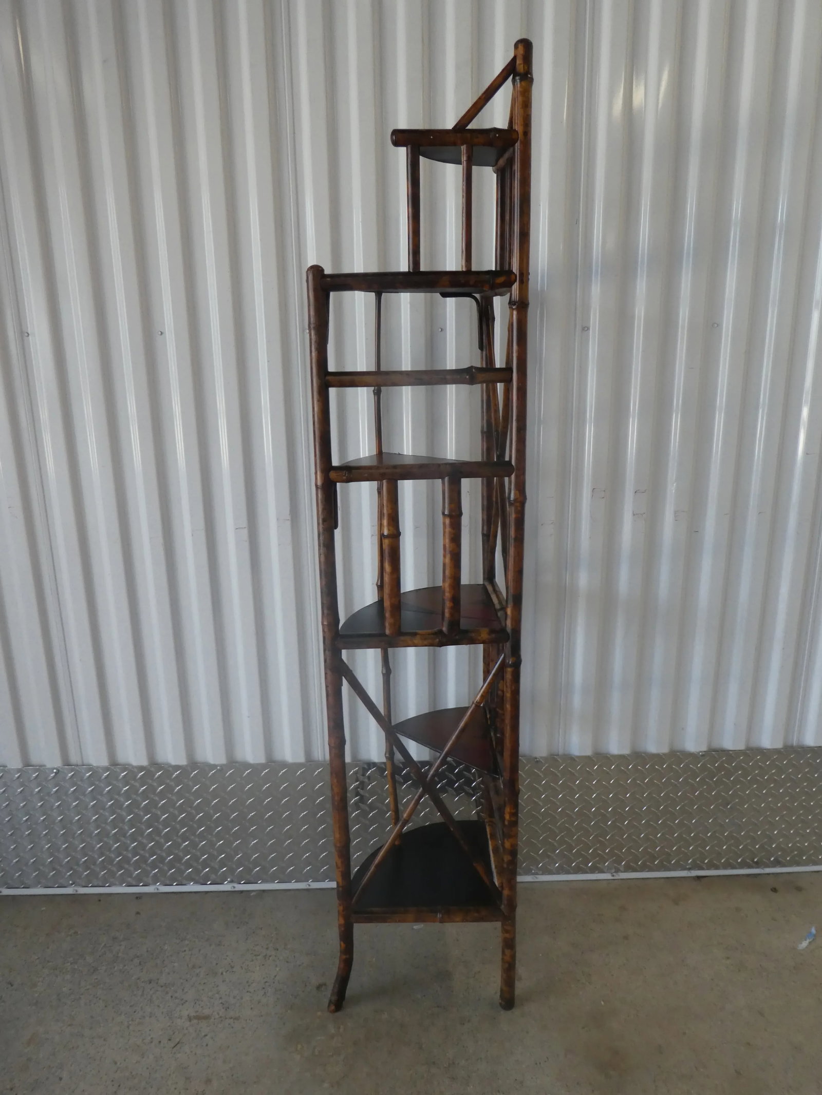 19th Century Victorian Bamboo Corner Etagere - 4