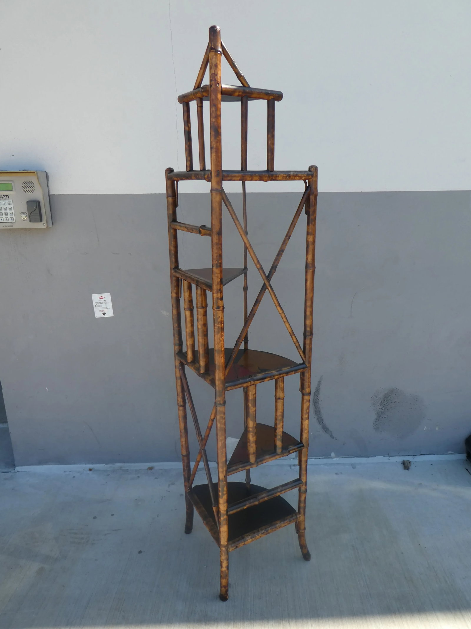19th Century Victorian Bamboo Corner Etagere - 5