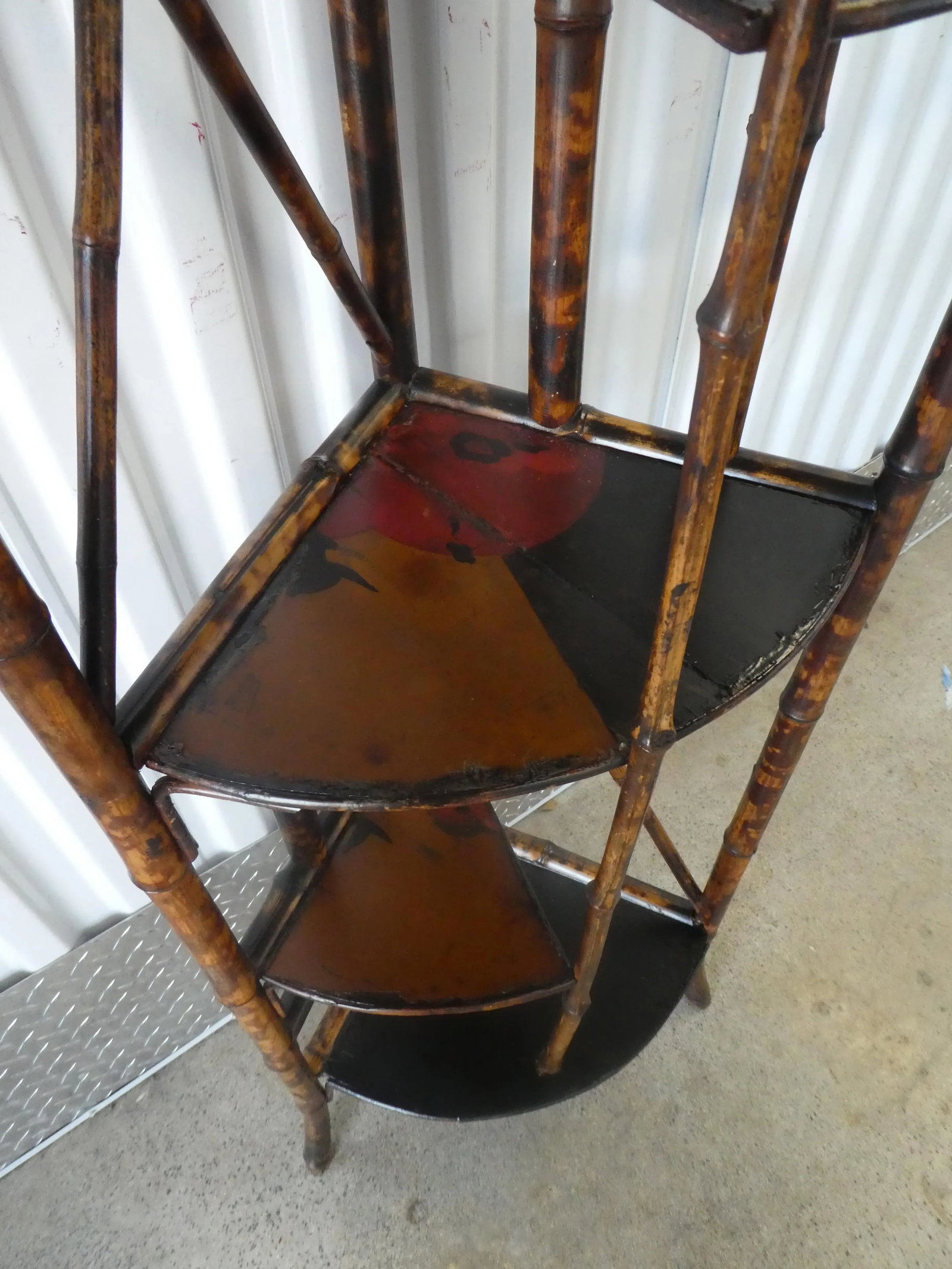 19th Century Victorian Bamboo Corner Etagere - 7
