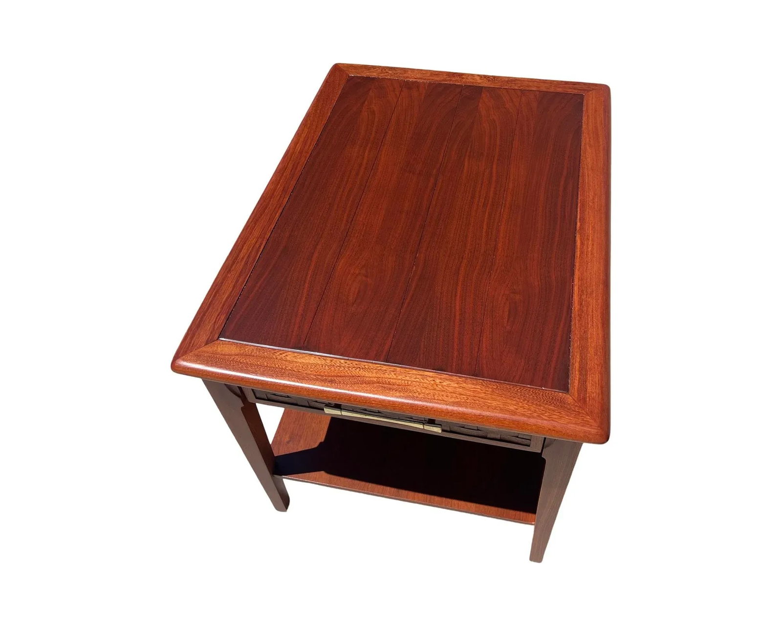 Vintage Mid Century Modern Pair 1960s Attributed to Lane Walnut Pair Side End Tables Restored Set of - 5
