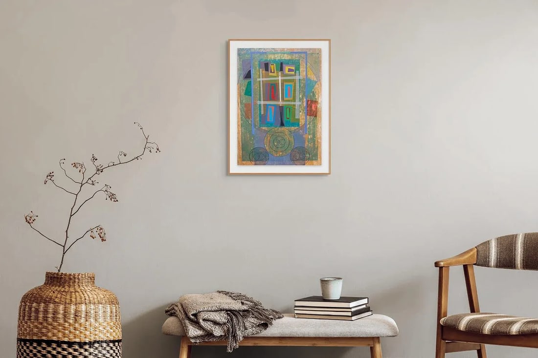 Contemporary Abstract Colour Pencil, Acrylic Paint, Modeling Paste and Oil Paint on Paper Painting " - 3
