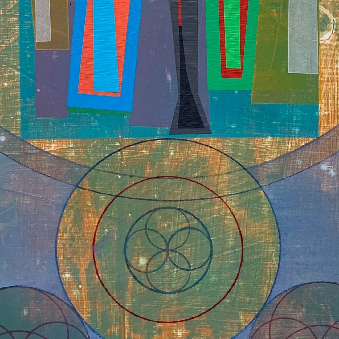 Contemporary Abstract Colour Pencil, Acrylic Paint, Modeling Paste and Oil Paint on Paper Painting " - 4